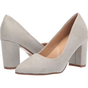 J. Adams Jolie heels grey vegan suede women's